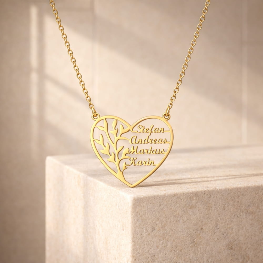 Collar Árbol de la Vida Corazón Familiar