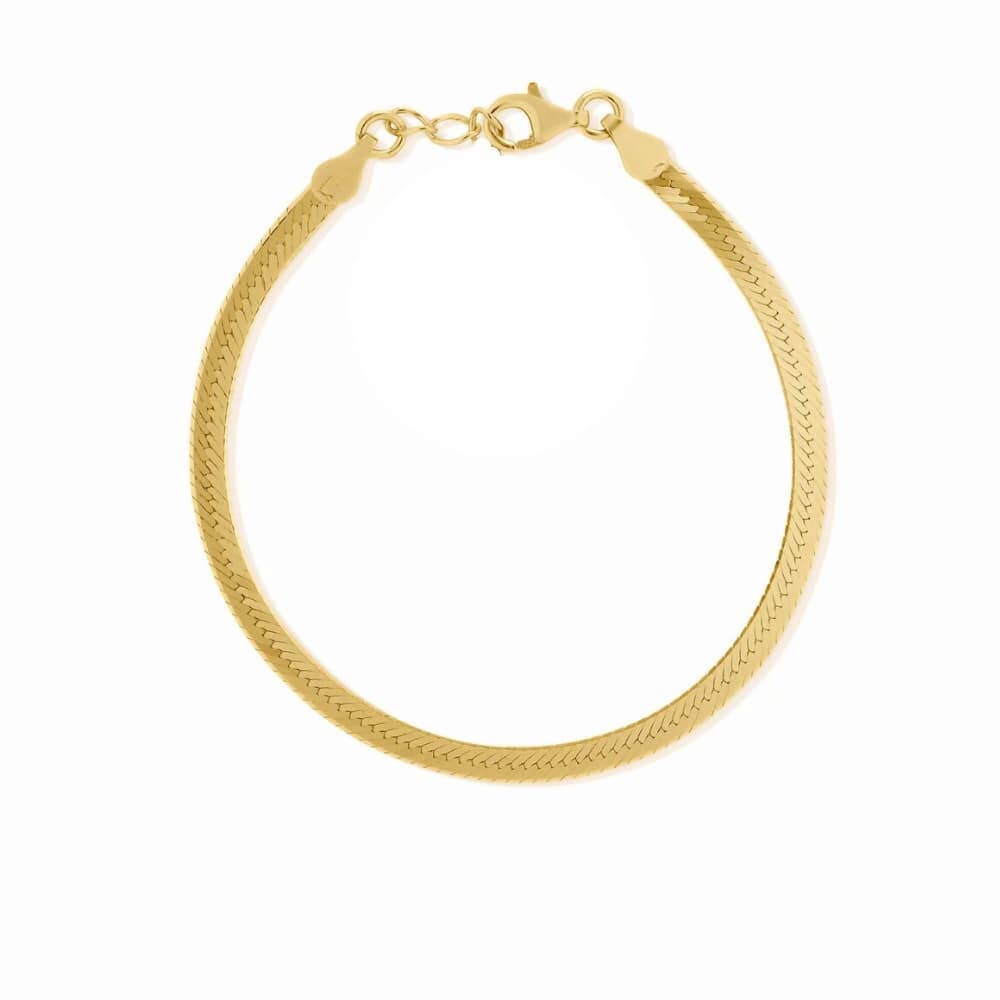Herringbone Fußkettchen "3mm" mit 18-Karätiger Vergoldung Anklet Loanya Gold