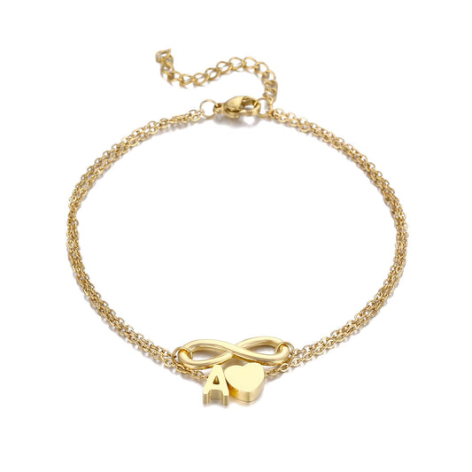 LOANYA Fußkettchen der Unendlichkeit Loanya Gold A