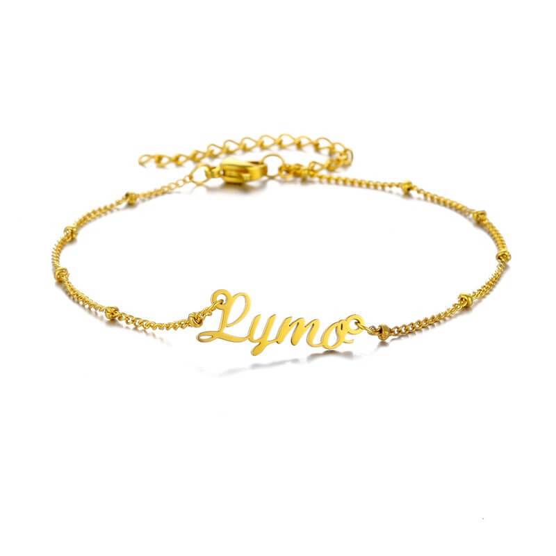 LOANYA Fußkettchen mit persönlicher Gravur Loanya Gold