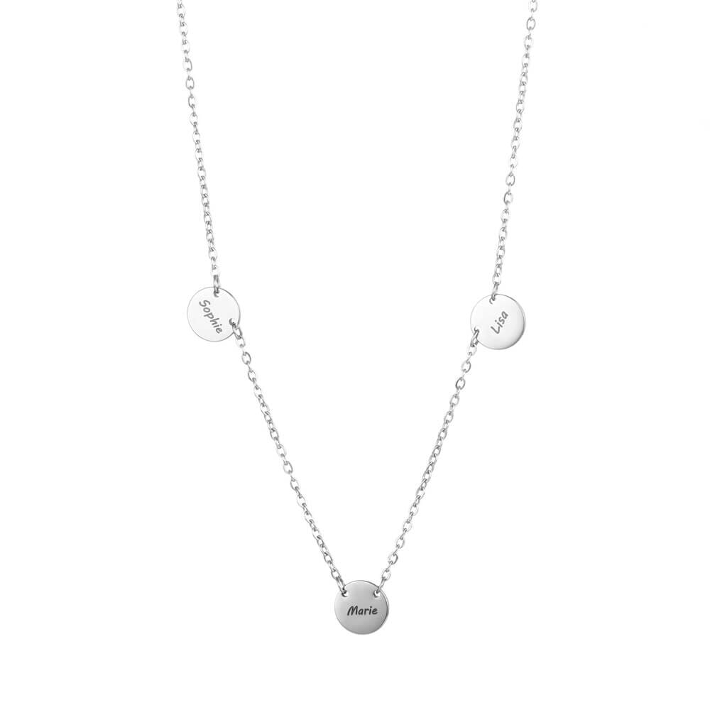 LOANYA Halskette mit drei personalisierten Coins Loanya Silber 40 cm