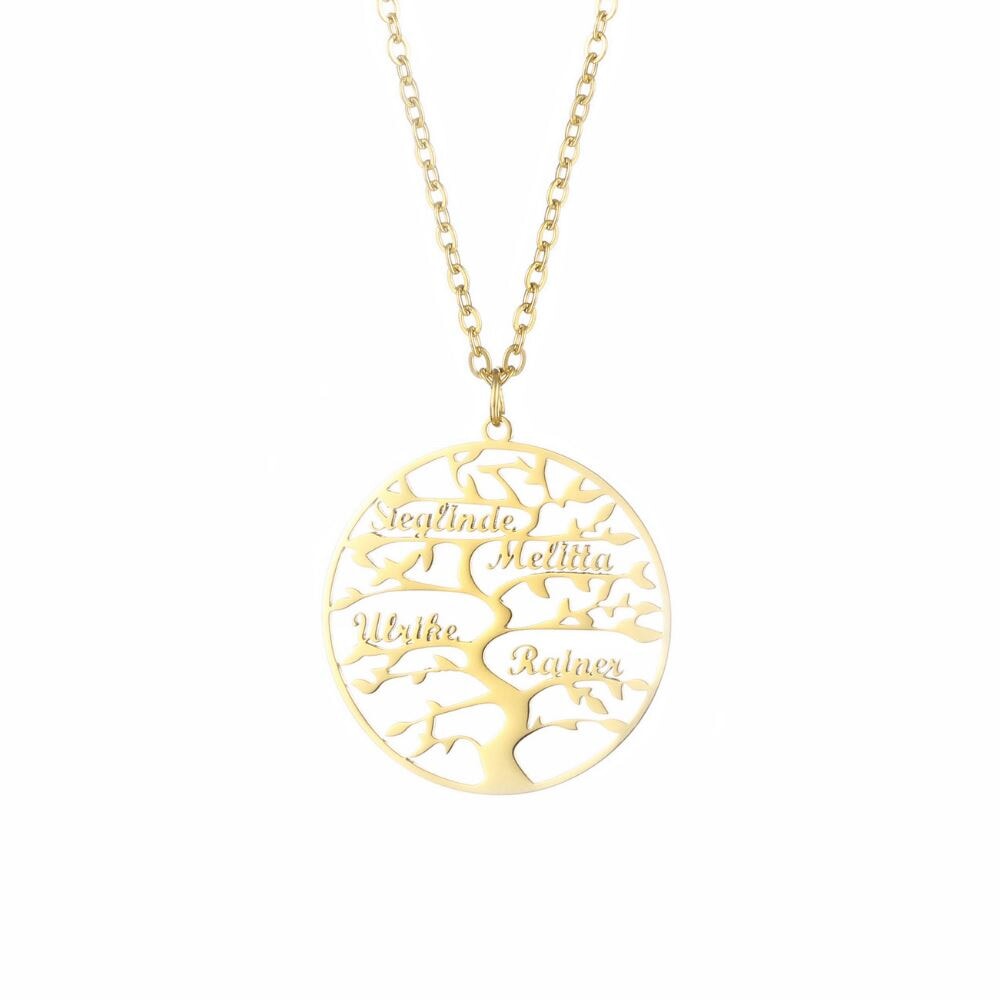 LOANYA Lebensbaum Kette mit Gravur Loanya