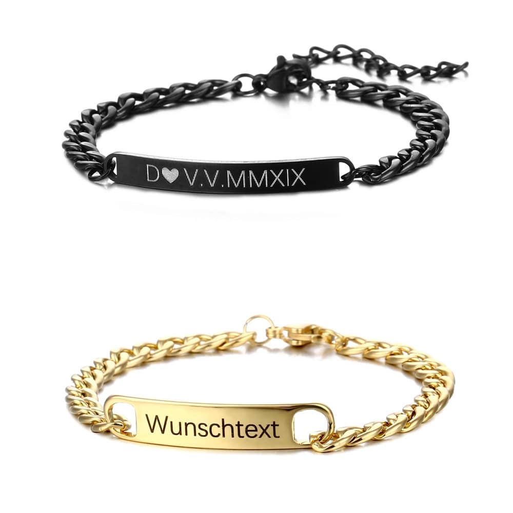 LOANYA Pärchen-Armband Set Bracelets Loanya Gold Schwarz