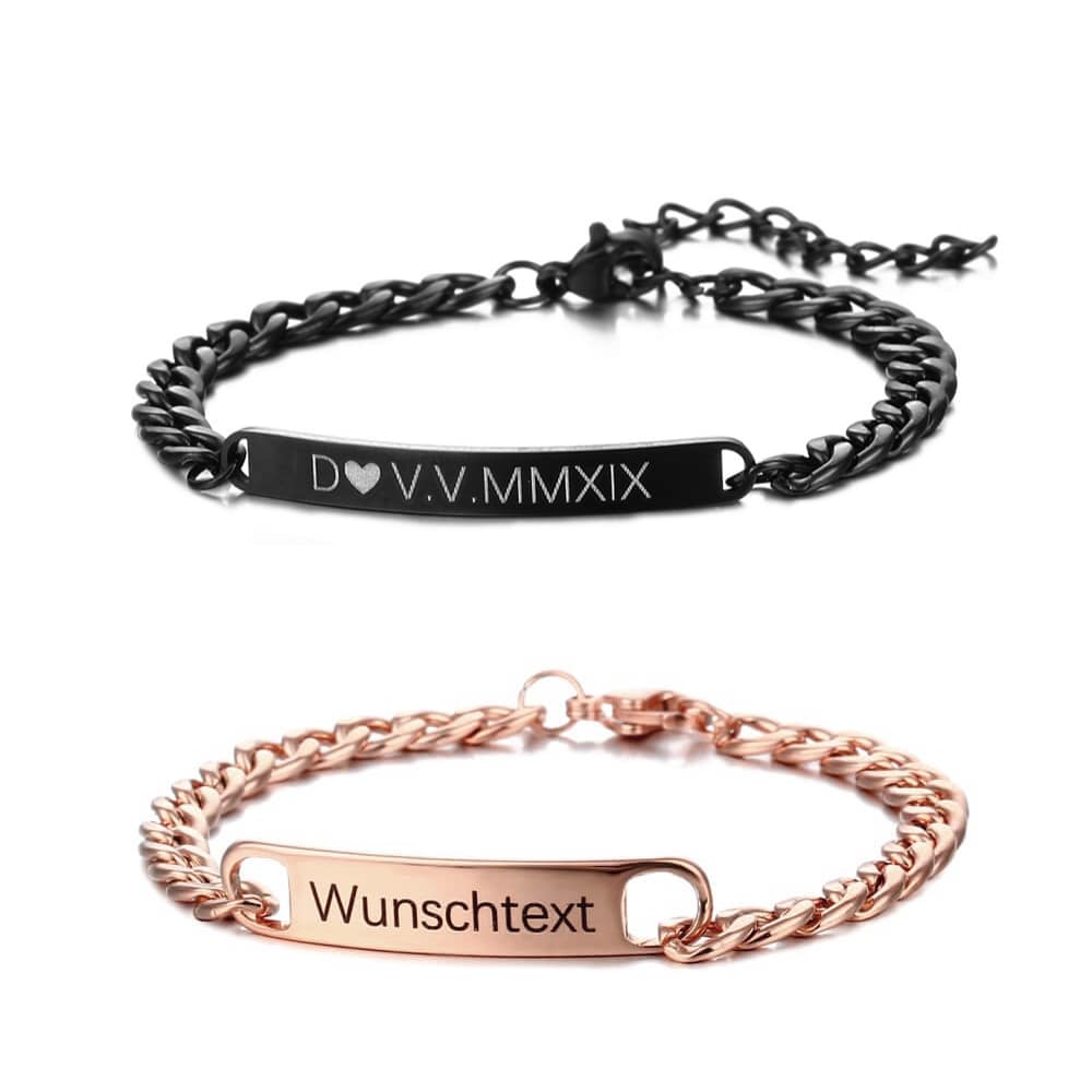LOANYA Pärchen-Armband Set Bracelets Loanya Roségold Schwarz
