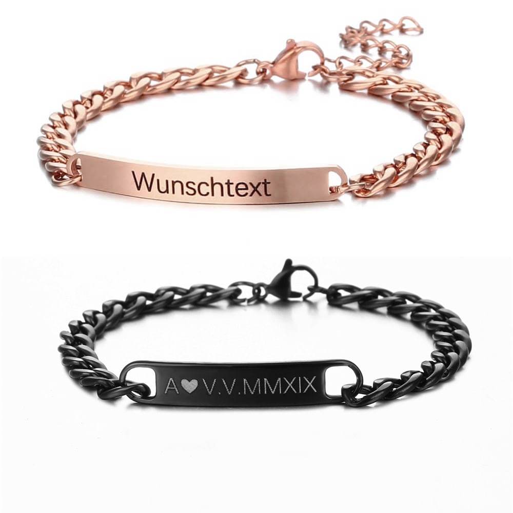LOANYA Pärchen-Armband Set Bracelets Loanya Schwarz Roségold