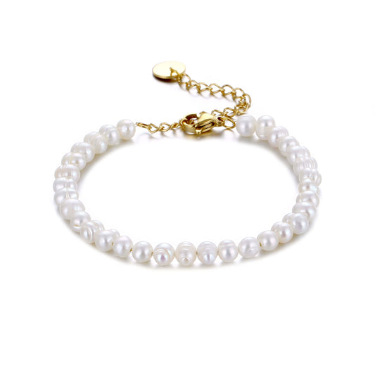 LOANYA Perlen-Fußkettchen mit Gravur Bracelet Loanya Gold