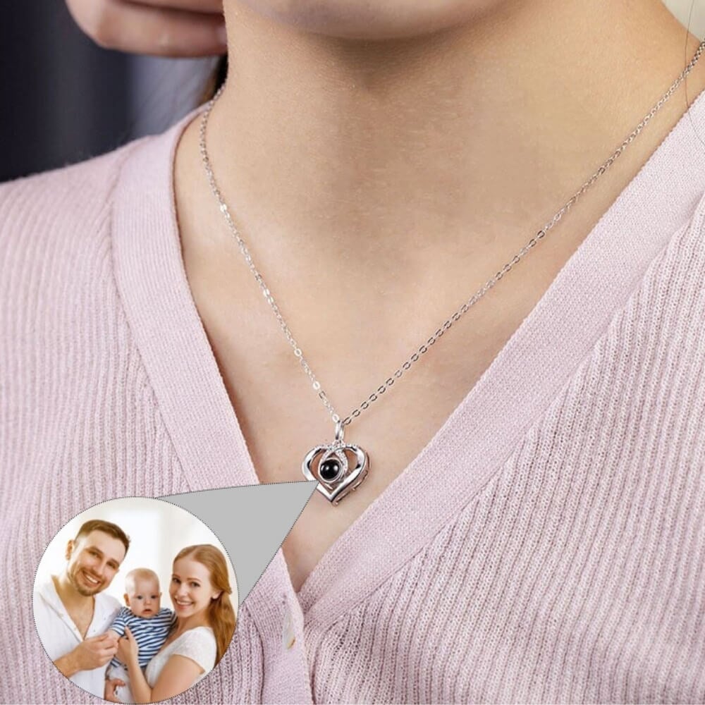 LOANYA Personalisierte Fotoprojektionshalskette mit Zirkonia Necklaces Loanya