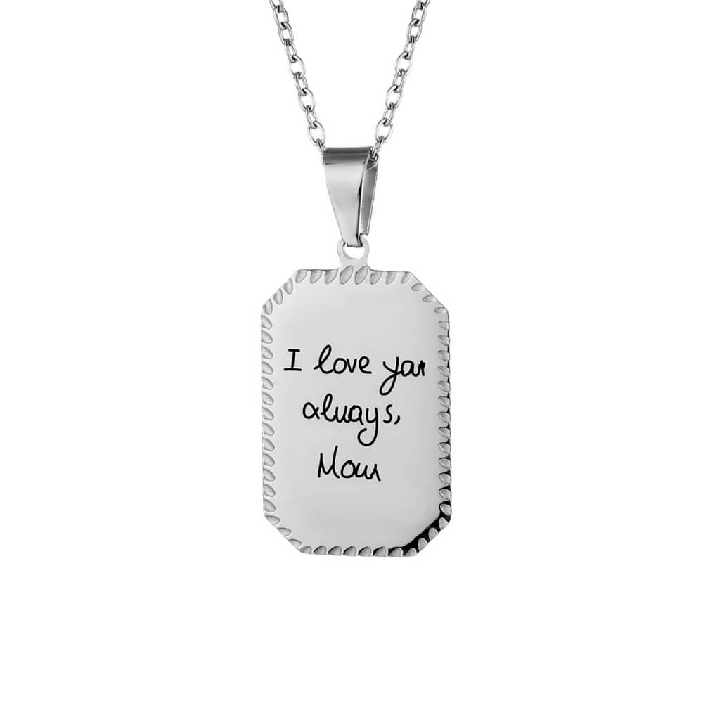LOANYA personalisierte Plättchen Halskette Loanya 40 cm Silber