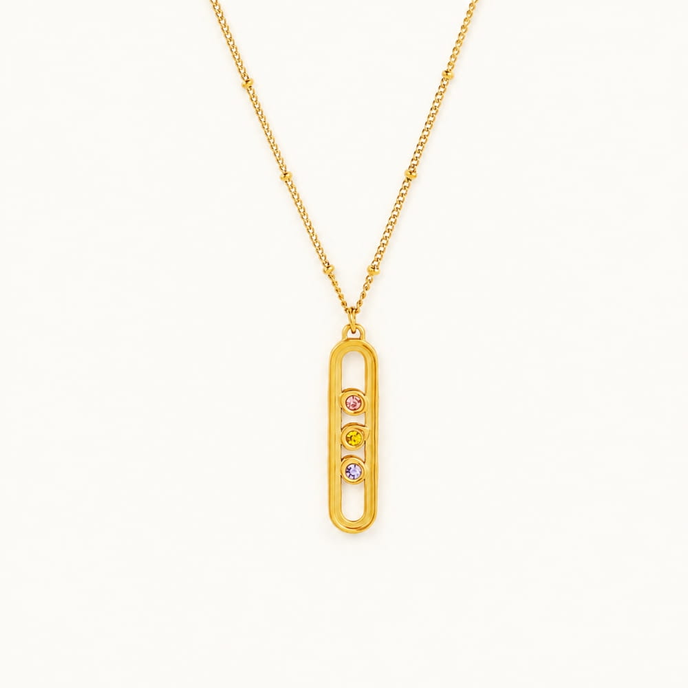 Collar con tres piedras de nacimiento