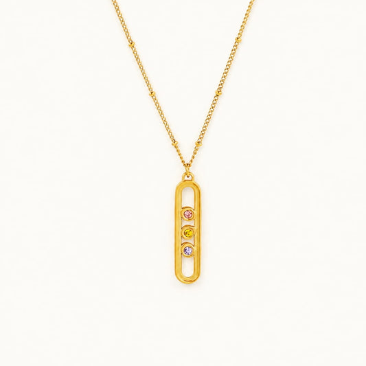 Collar con tres piedras de nacimiento