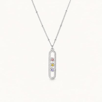 Collar con tres piedras de nacimiento