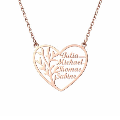 Collar Árbol de la Vida Corazón Familiar
