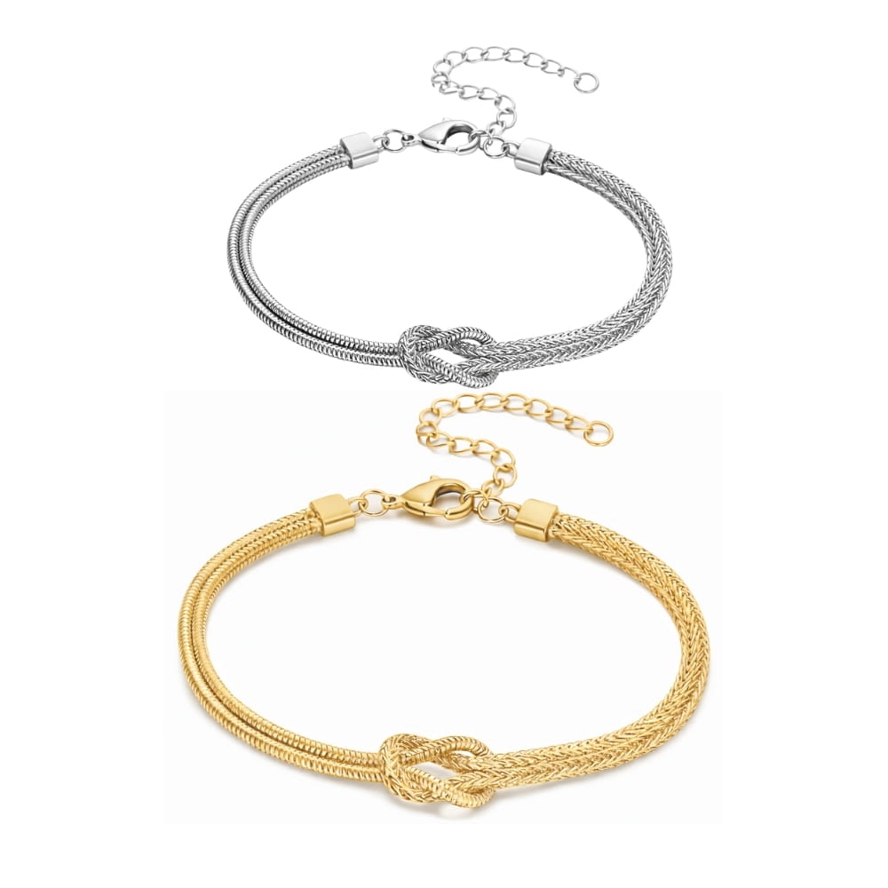 Pulseras de Pareja Nudo de la Eternidad (Set de 2)