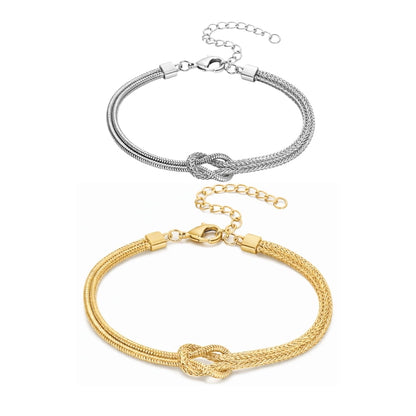 Pulseras de Pareja Nudo de la Eternidad (Set de 2)