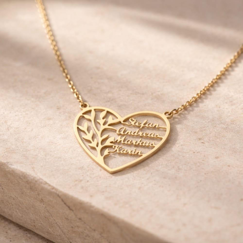 Collar Árbol de la Vida Corazón Familiar