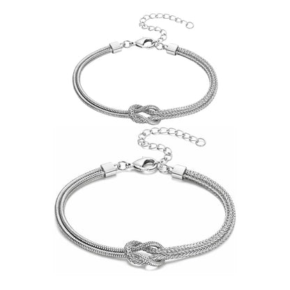 Pulseras de Pareja Nudo de la Eternidad (Set de 2)