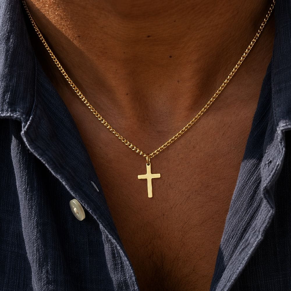Collar con cruz | Oro de 18K