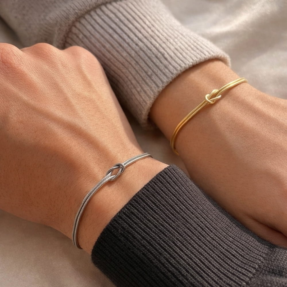 Pulseras de Pareja Nudo de la Eternidad (Set de 2)