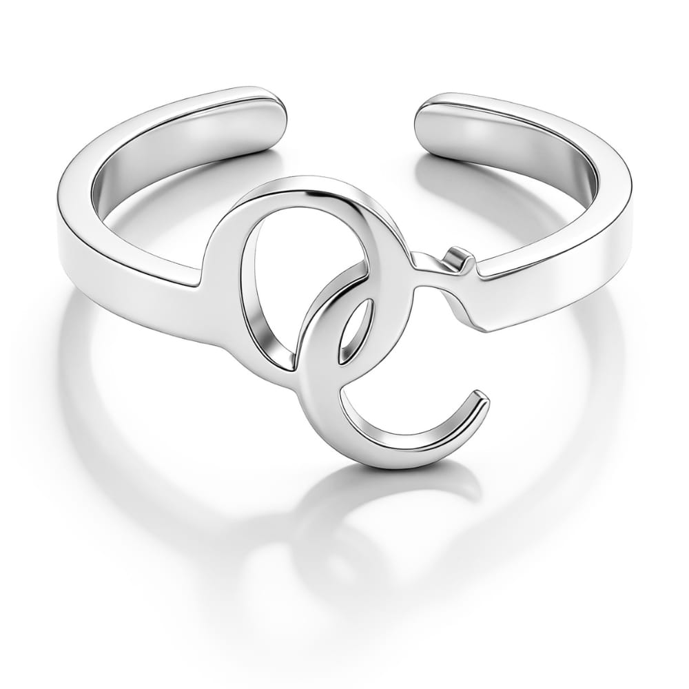 Anillo de iniciales entrelazadas – Monograma personalizado
