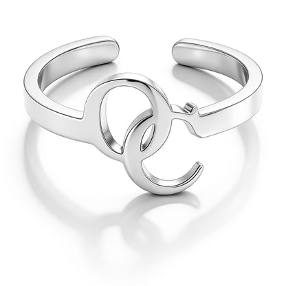 Anillo de iniciales entrelazadas – Monograma personalizado