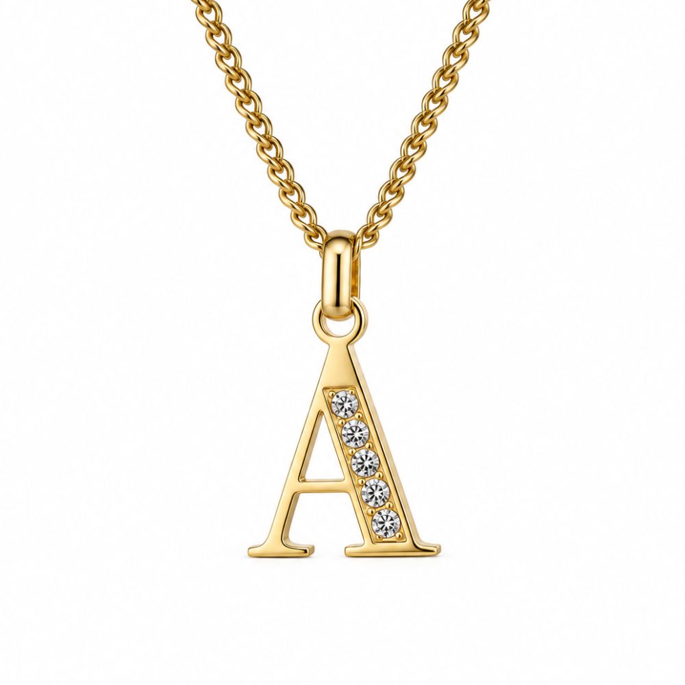 LOANYA Collar de letras con circonitas