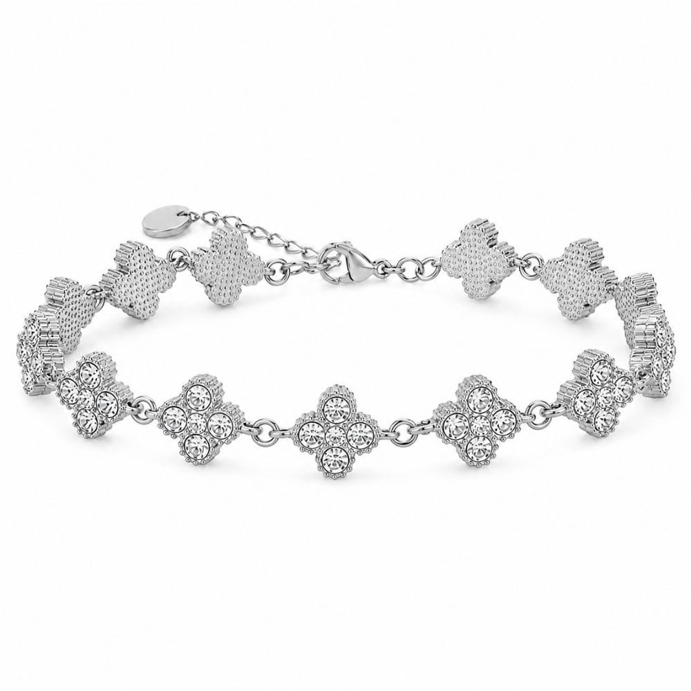 Pulsera de trébol con circonitas