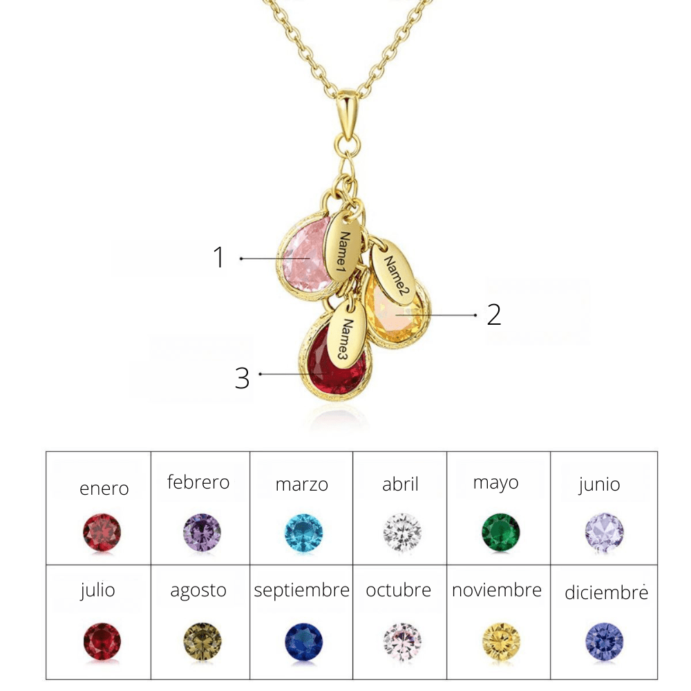Collar personalizado con piedras de nacimiento