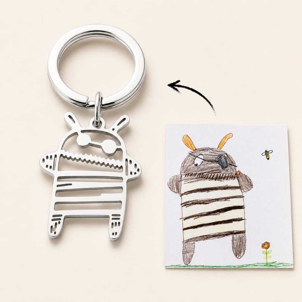 Dibujo infantil personal como Collar o Colgante en oro