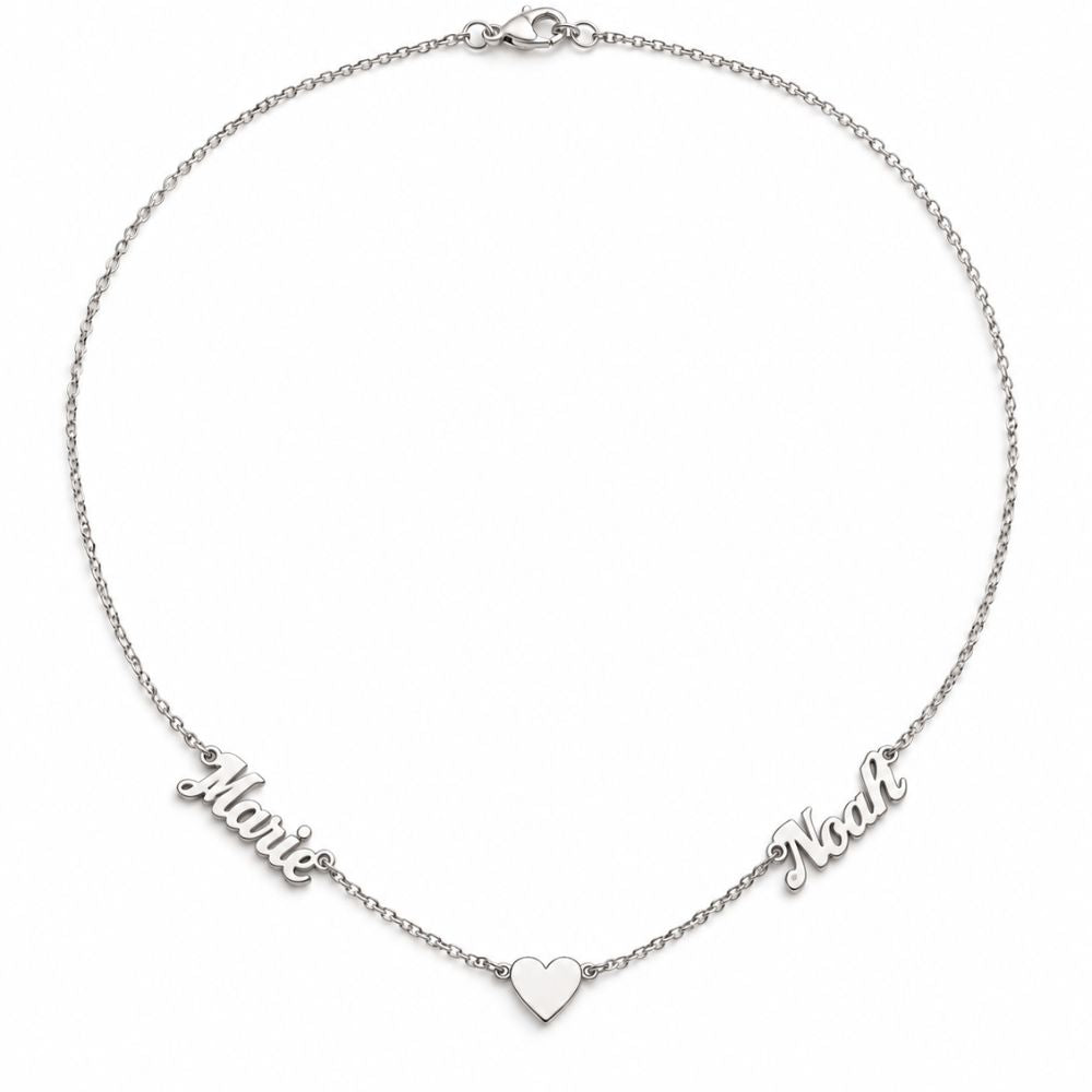 Collar Corazón Personalizable con Dos Nombres
