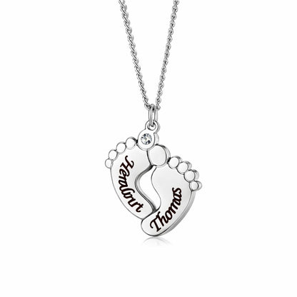 Collar Personalizado Pie de Bebé con Piedra Circonita