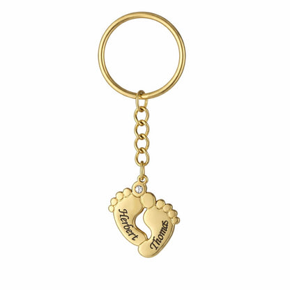 Collar Personalizado Pie de Bebé con Piedra Circonita
