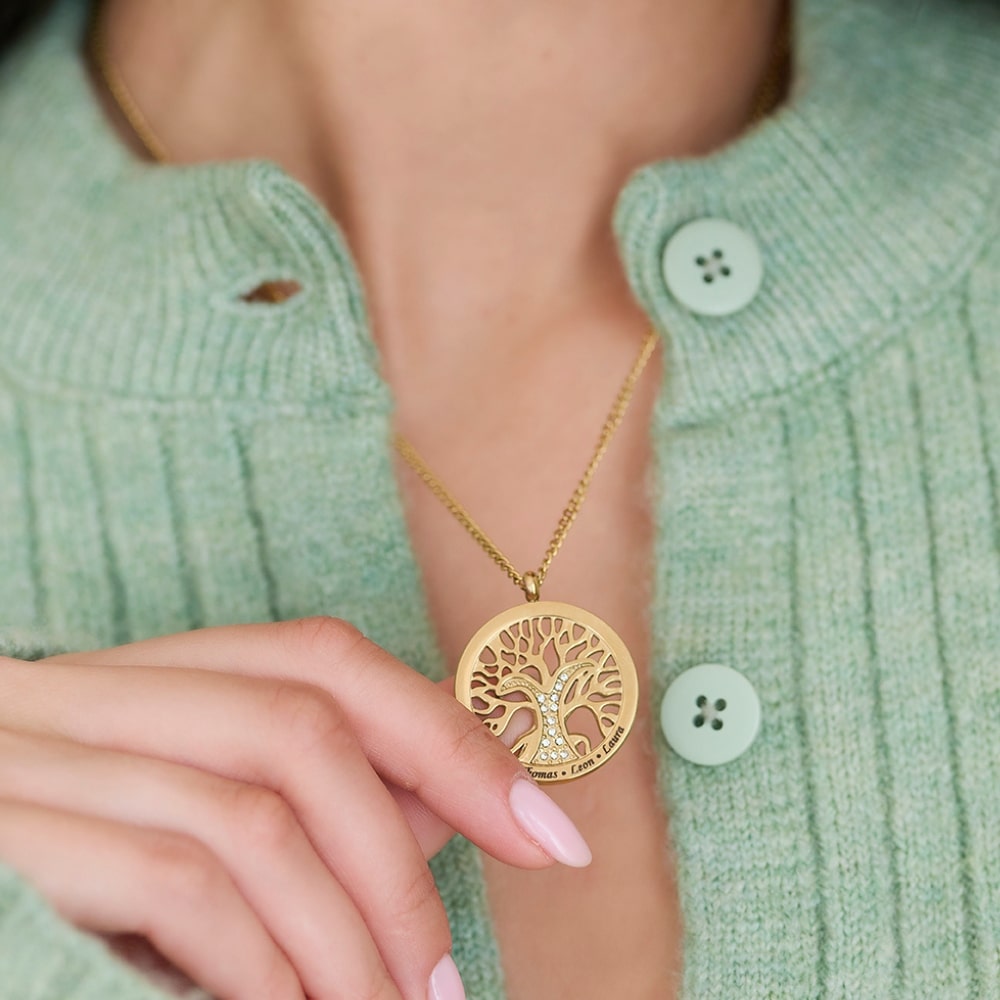 Collar personalizado Árbol de la Vida con circonitas