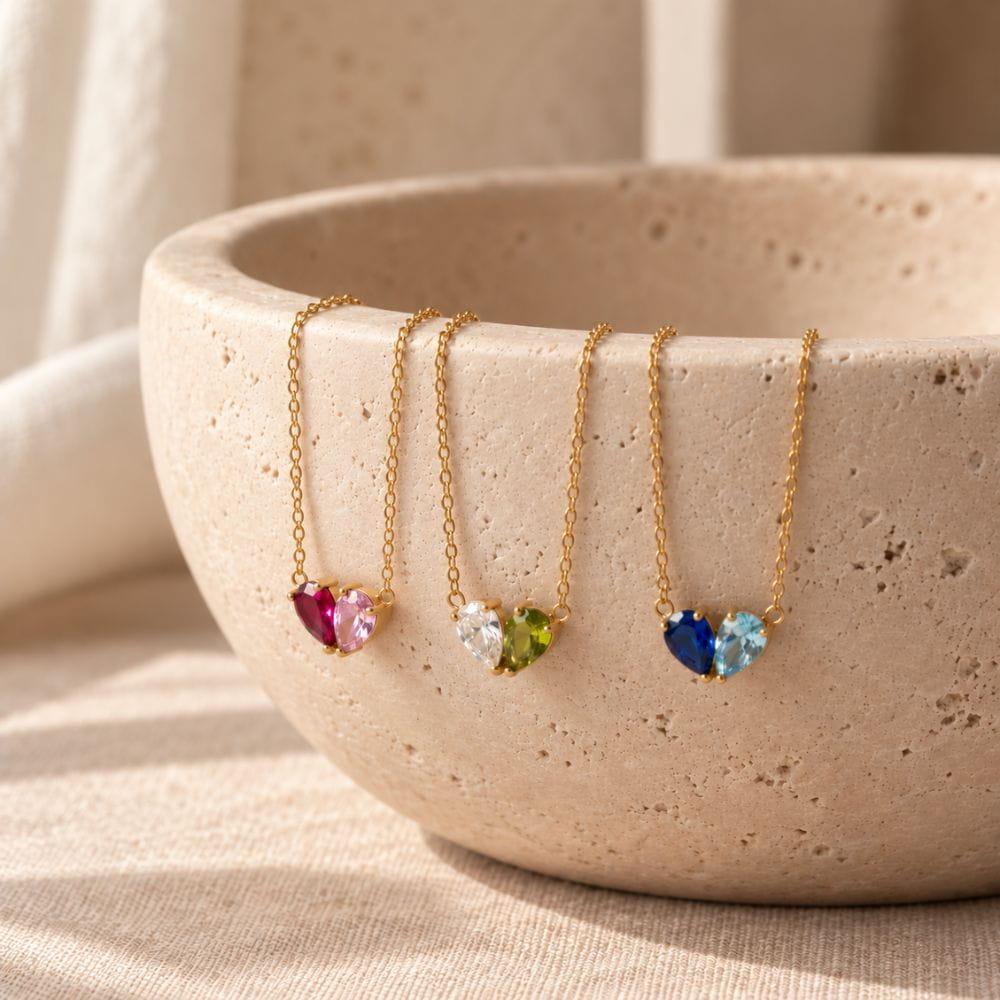 Collar Dúo con Piedras de Nacimiento