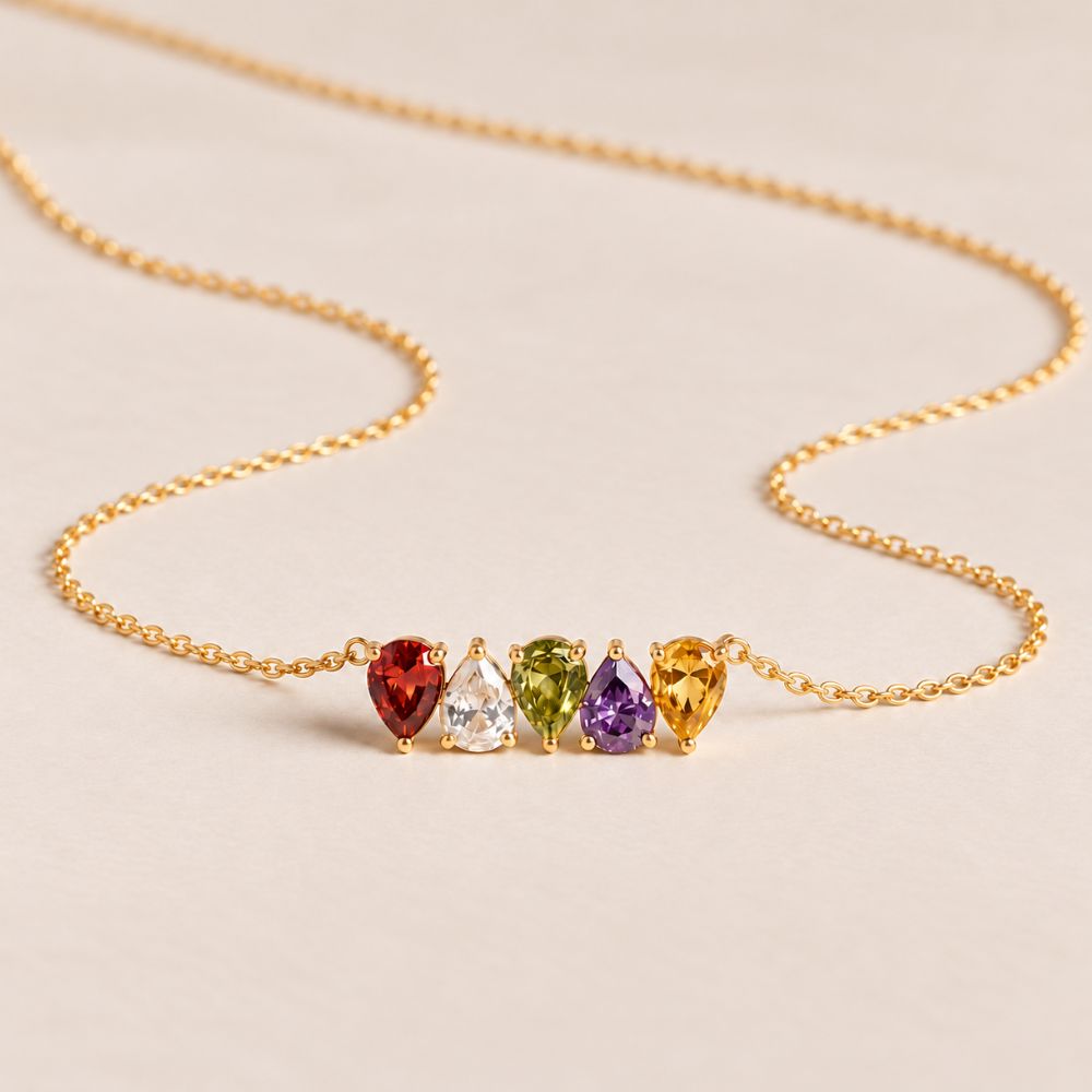 Collar con hasta 5 piedras de nacimiento
