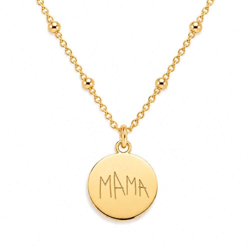 Collar con dibujo – Colgante redondo con grabado de diamante