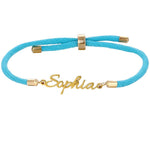 Pulsera de Cuerda con Nombre-Personalizado Azul claro