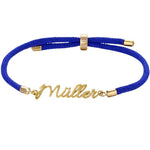 Pulsera de Cuerda con Nombre Personalizado Azul
