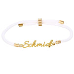 Pulsera de Cuerda con Nombre Personalizado Blanco