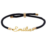 Pulsera de Cuerda con Nombre Personalizado Negro