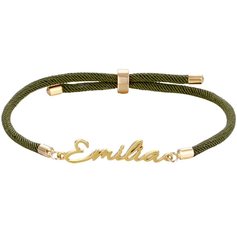 Pulsera de Cuerda con Nombre-Personalizado Oliva