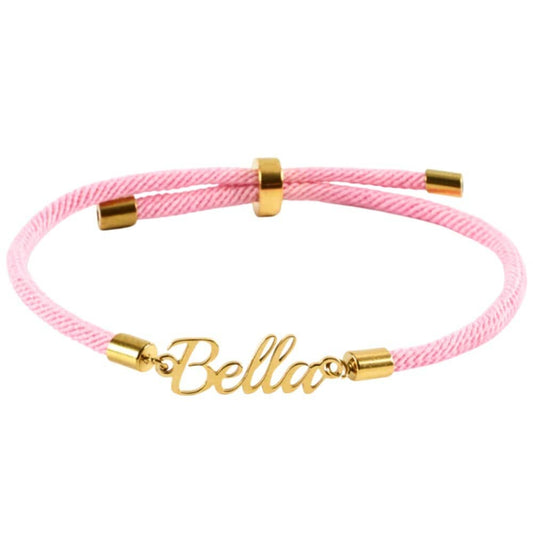 Pulsera de Cuerda con Nombre Personalizado Pink