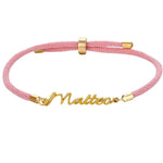 Pulsera de Cuerda con Nombre Personalizado Rosa