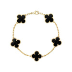 Klee Armband mit Gravur Bracelet Loanya Gold Schwarz 