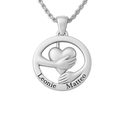 Umarmendes Herz – Namenskette Necklaces Loanya Silber 40 - 45 cm 