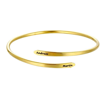 Armreif mit zwei Namen Bracelet Loanya Gold 