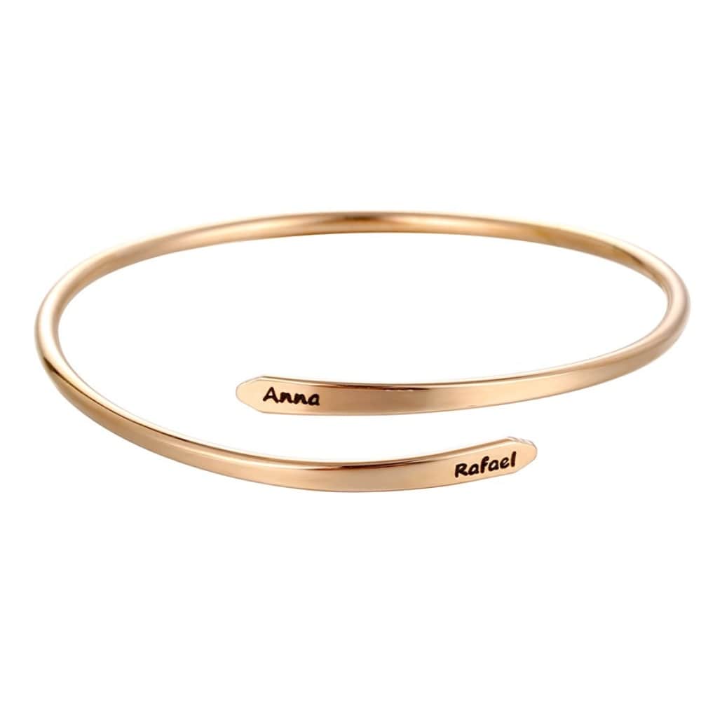 Armreif mit zwei Namen Bracelet Loanya Roségold 