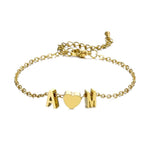 LOANYA Armband mit Herz und zwei Buchstaben Loanya Gold 