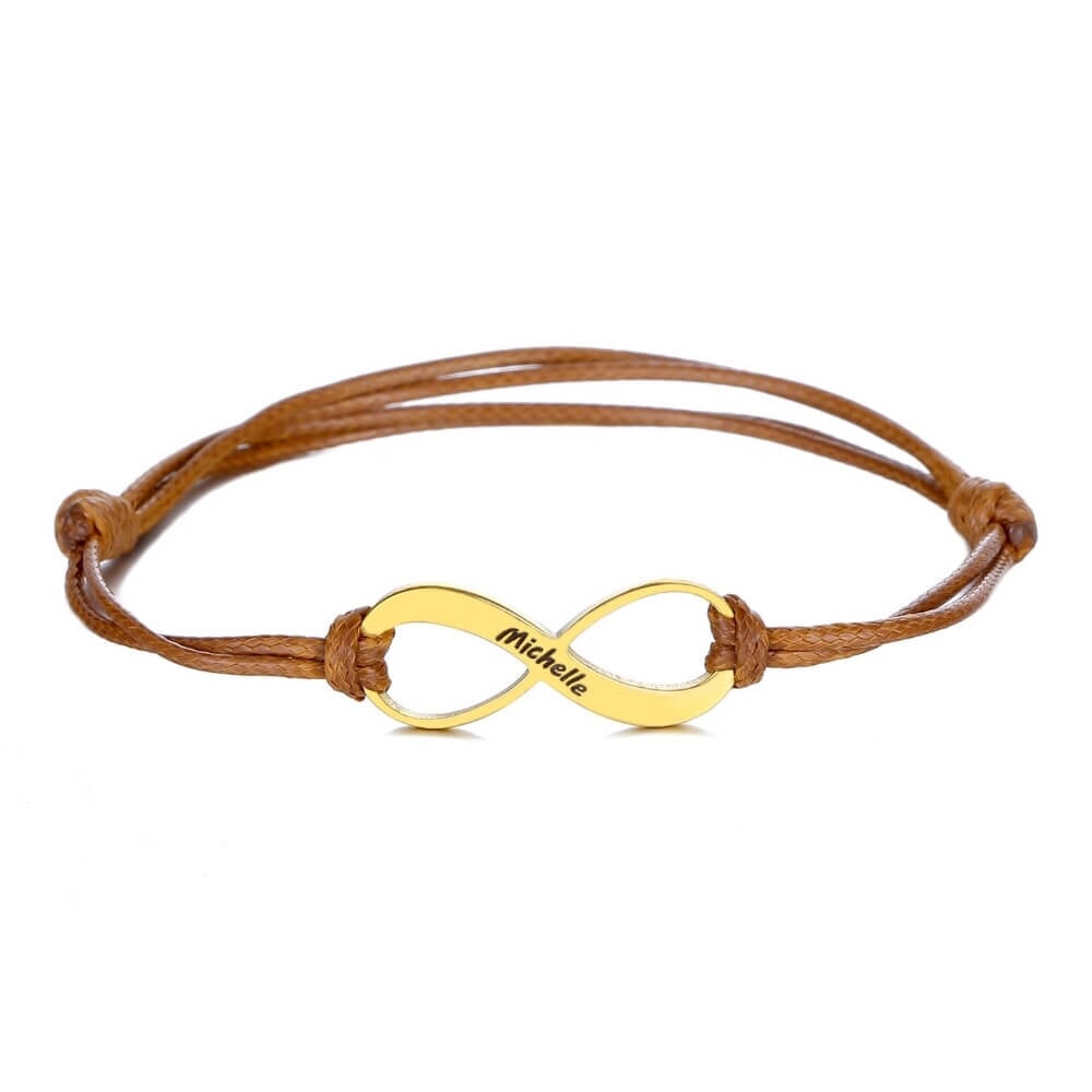 LOANYA Armband mit personalisiertem Unendlichkeitssymbol Loanya Gold Braun 