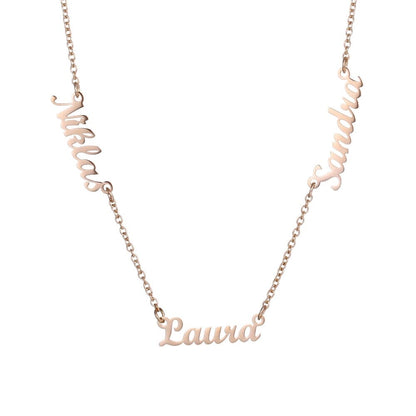 LOANYA Halskette mit 3 Namen Necklaces Loanya Roségold 40 cm 