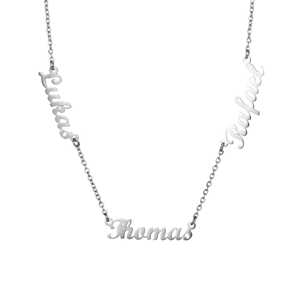 LOANYA Halskette mit 3 Namen Necklaces Loanya Silber 40 cm 